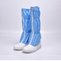 Blue white color ESD Cleanroom PVC Booties dust-free high-top work shoes